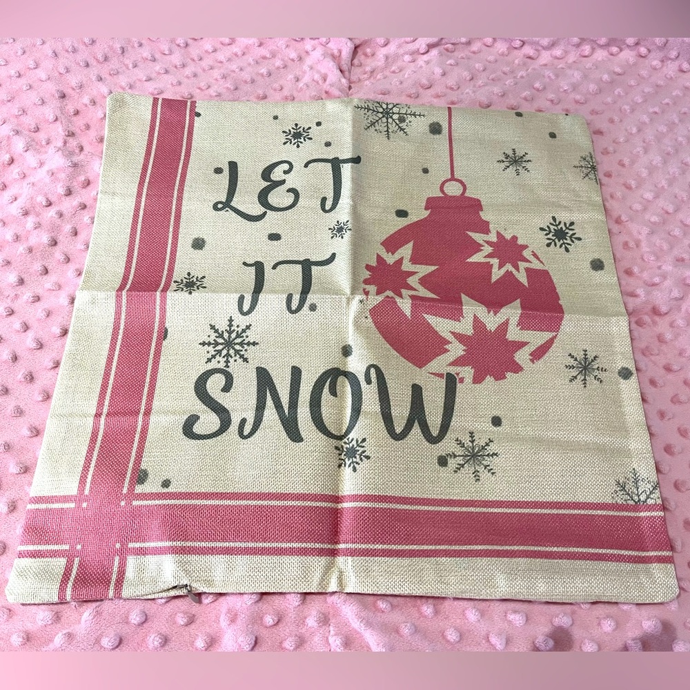 🔆Let It Snow Burlap Accent Pillow Cover